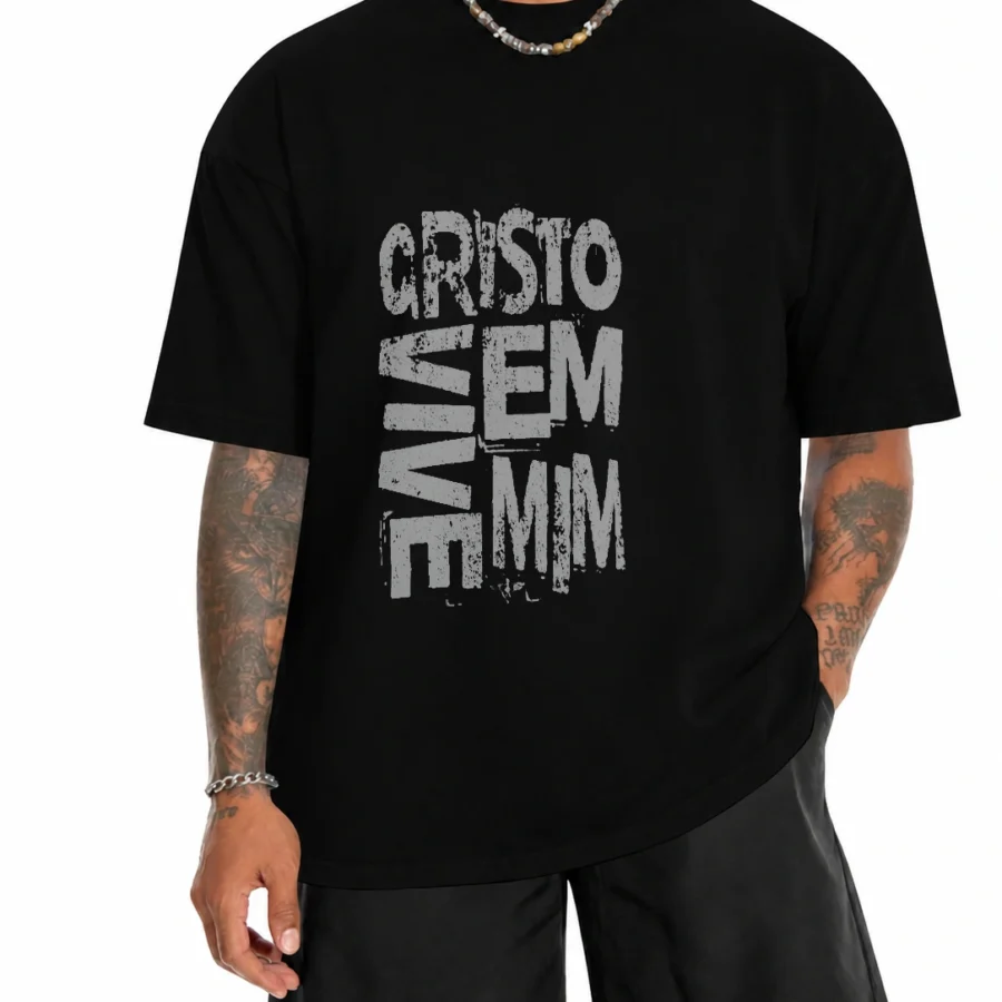 Camiseta unissex 180g Cristo Vive em Mim em vista principal