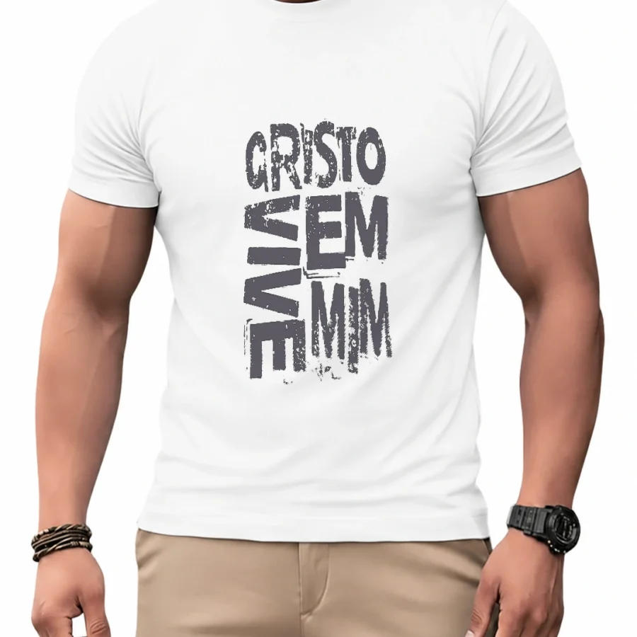 Camiseta dry unissex Cristo Vive em Mim em vista principal