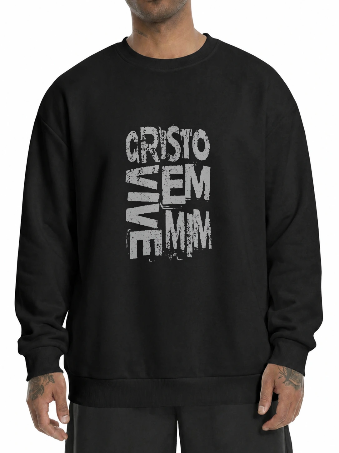 Moletom unissex 320g Cristo Vive em Mim | Fé que Veste