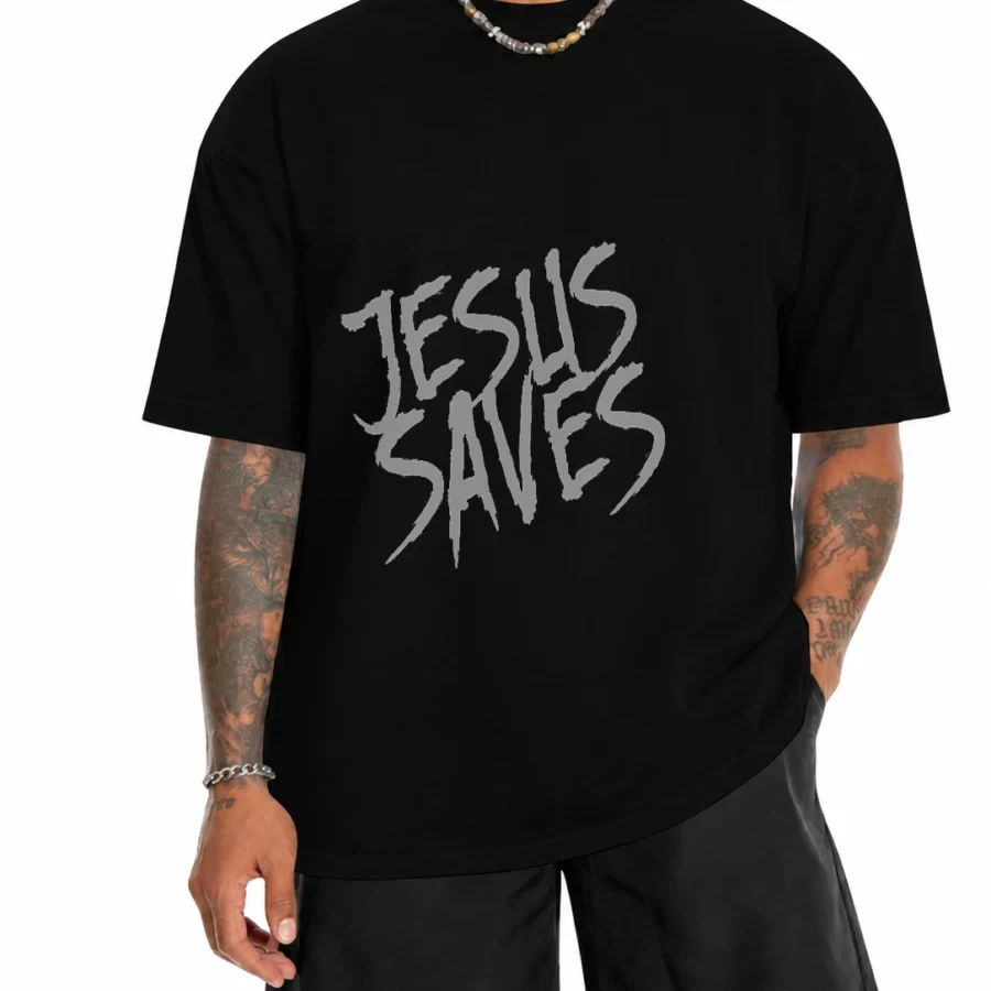 Camiseta unissex 180g Jesus Saves em vista principal