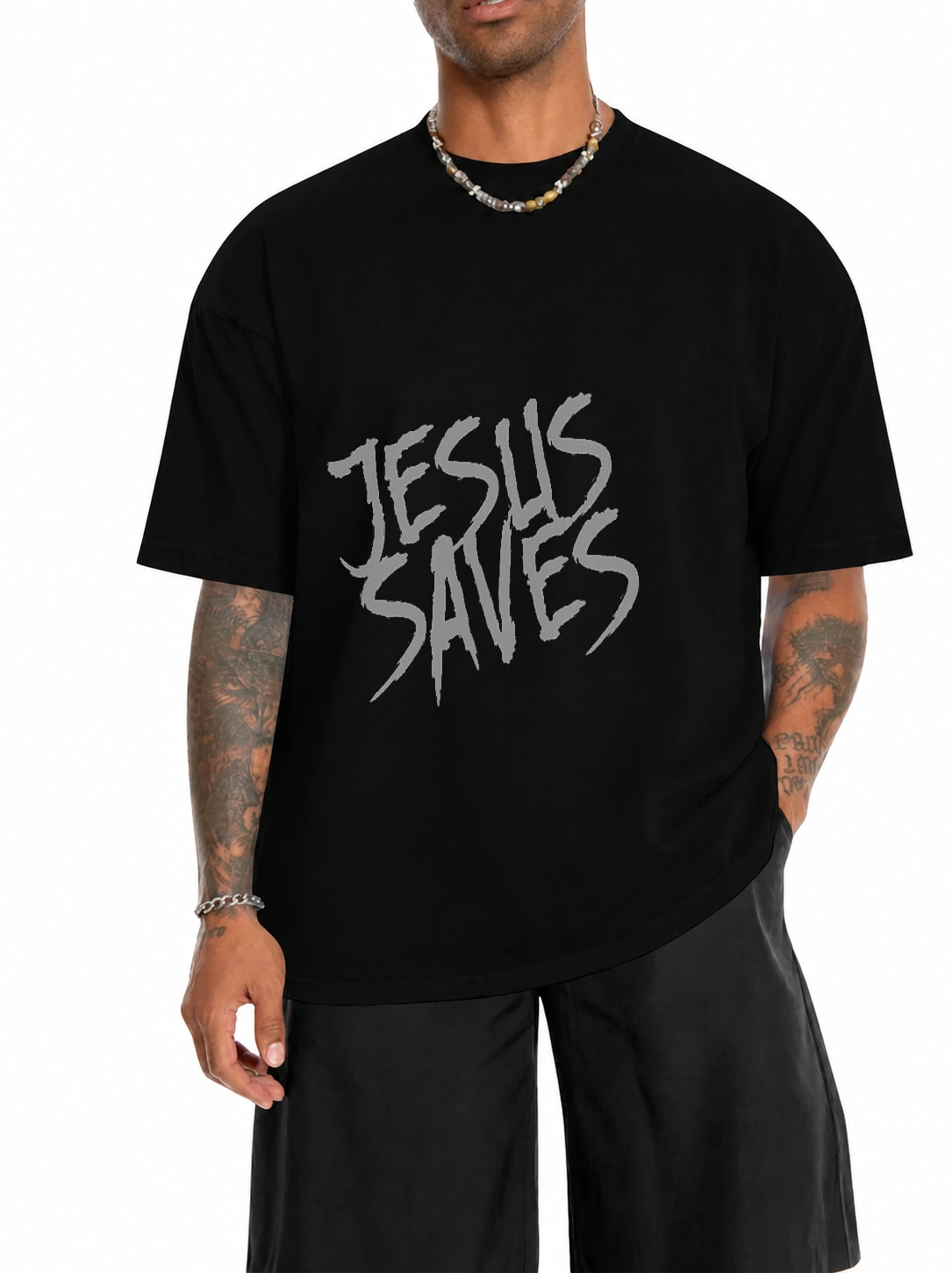 Camiseta unissex 180g Jesus Saves | Fé que Veste