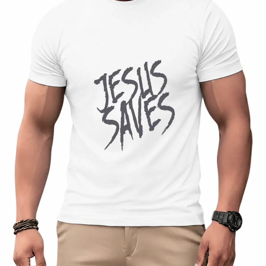 Camiseta dry unissex Jesus Saves em vista principal