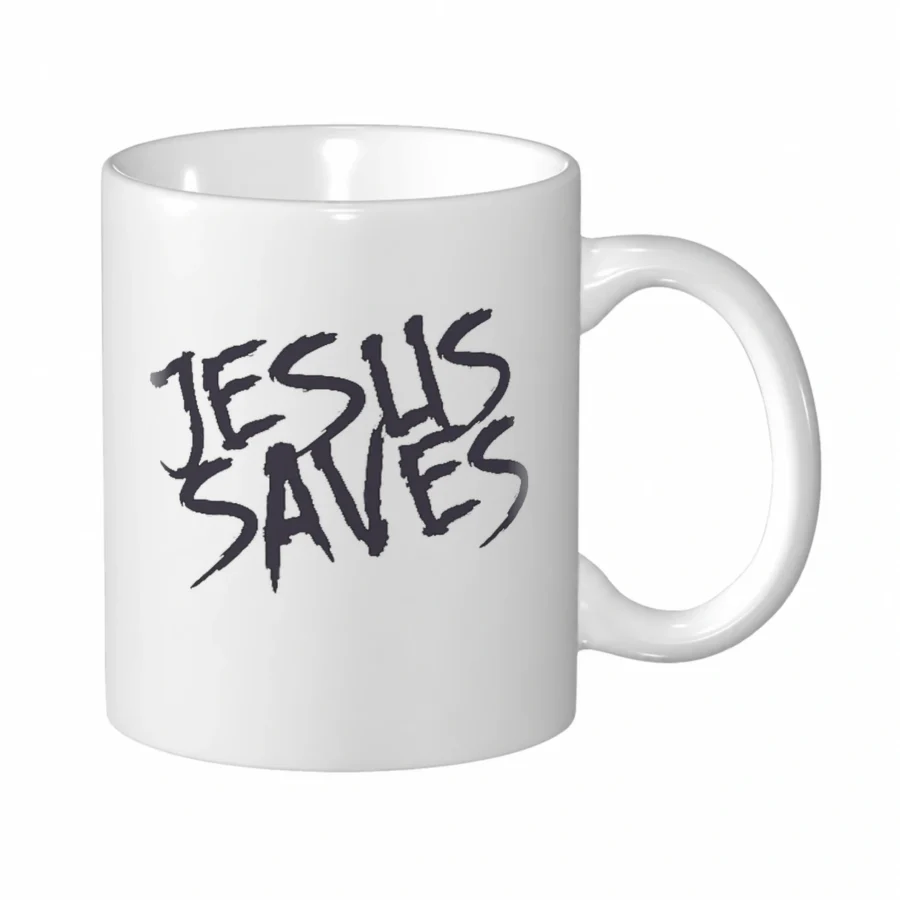 Caneca de cerâmica 340g Jesus Saves em vista principal