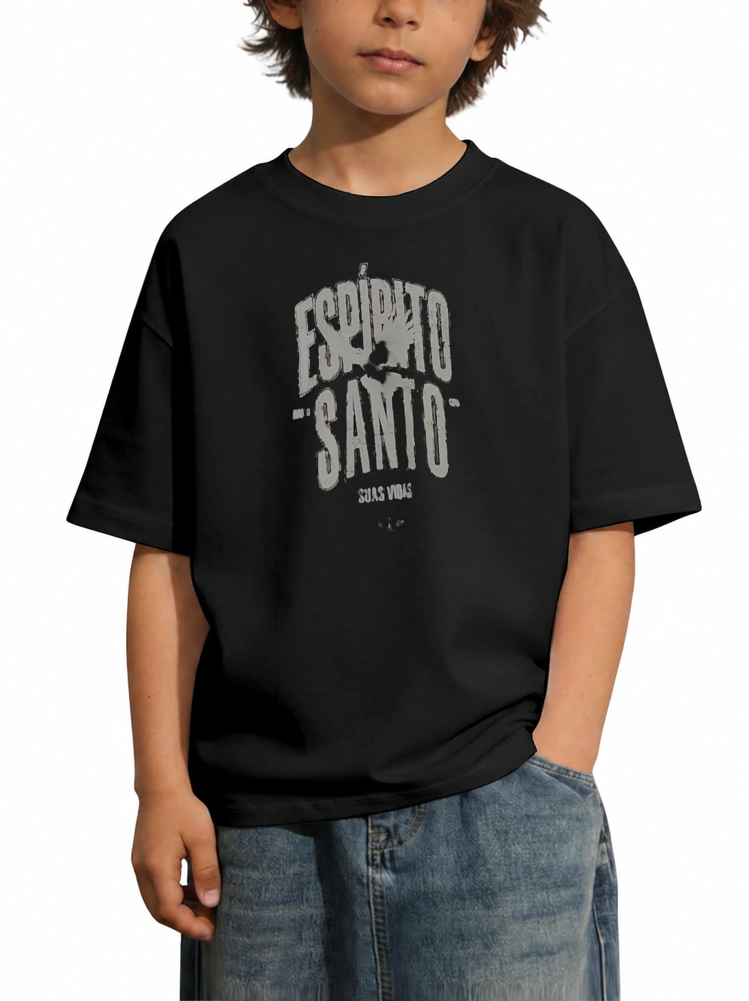 Camiseta infantil 180g Espírito Santo | Fé que Veste