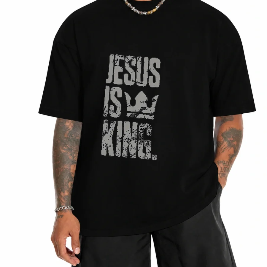 Camiseta unissex 180g Jesus Is King em vista principal