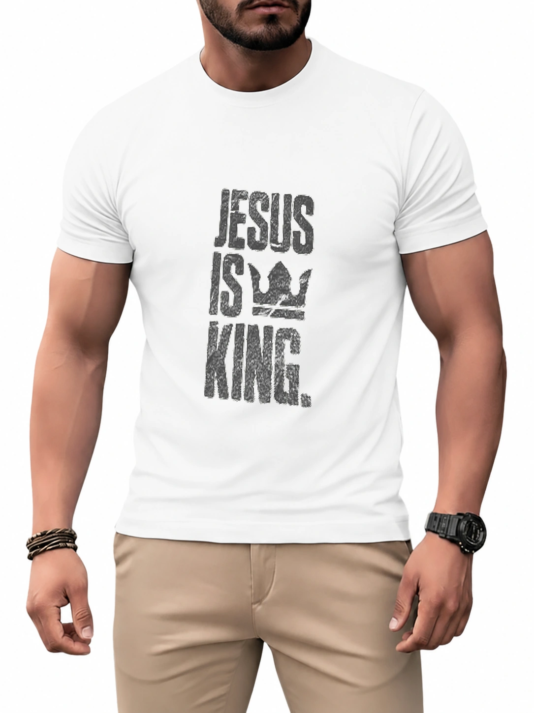 Camiseta dry unissex Jesus Is King | Fé que Veste