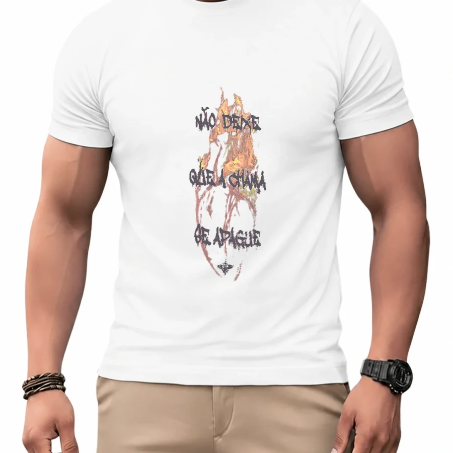Camiseta dry unissex Coração em Chamas em vista principal