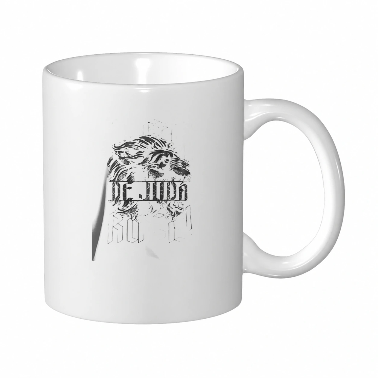 Caneca de cerâmica 340g Leão de Judá · Yeshua | Fé que Veste