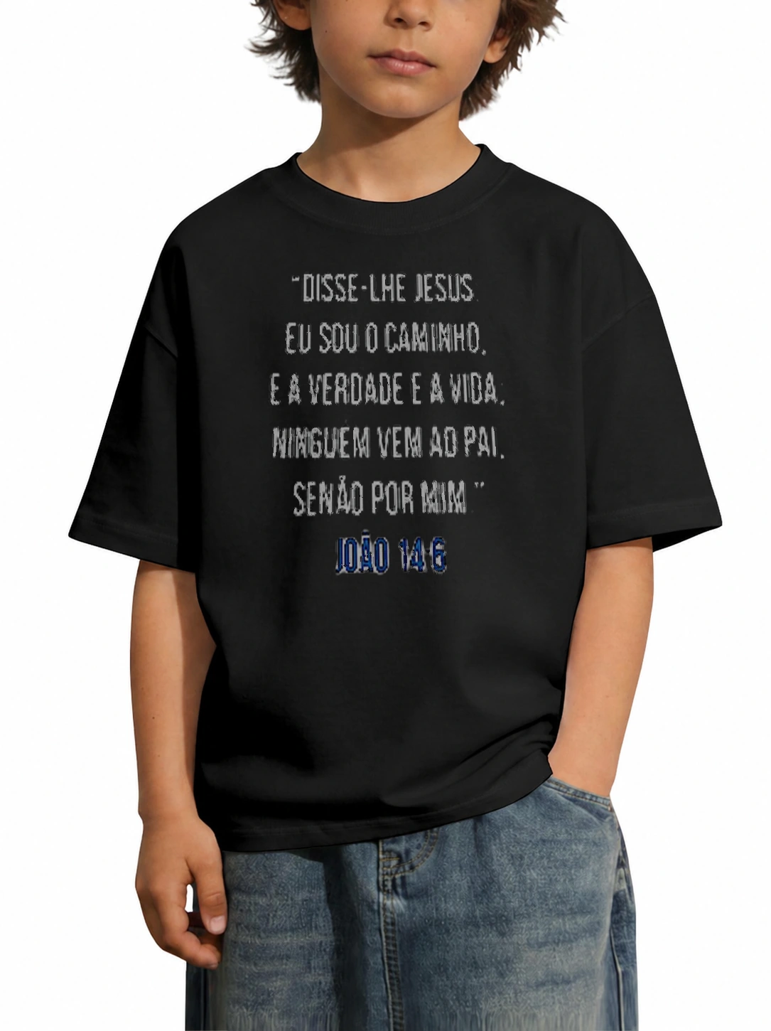 Camiseta infantil 180g João 14:6 | Fé que Veste