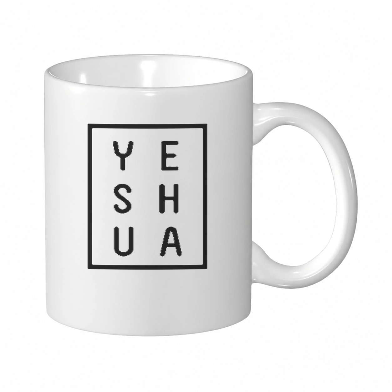 Caneca de cerâmica 340g Yeshua Minimal | Fé que Veste